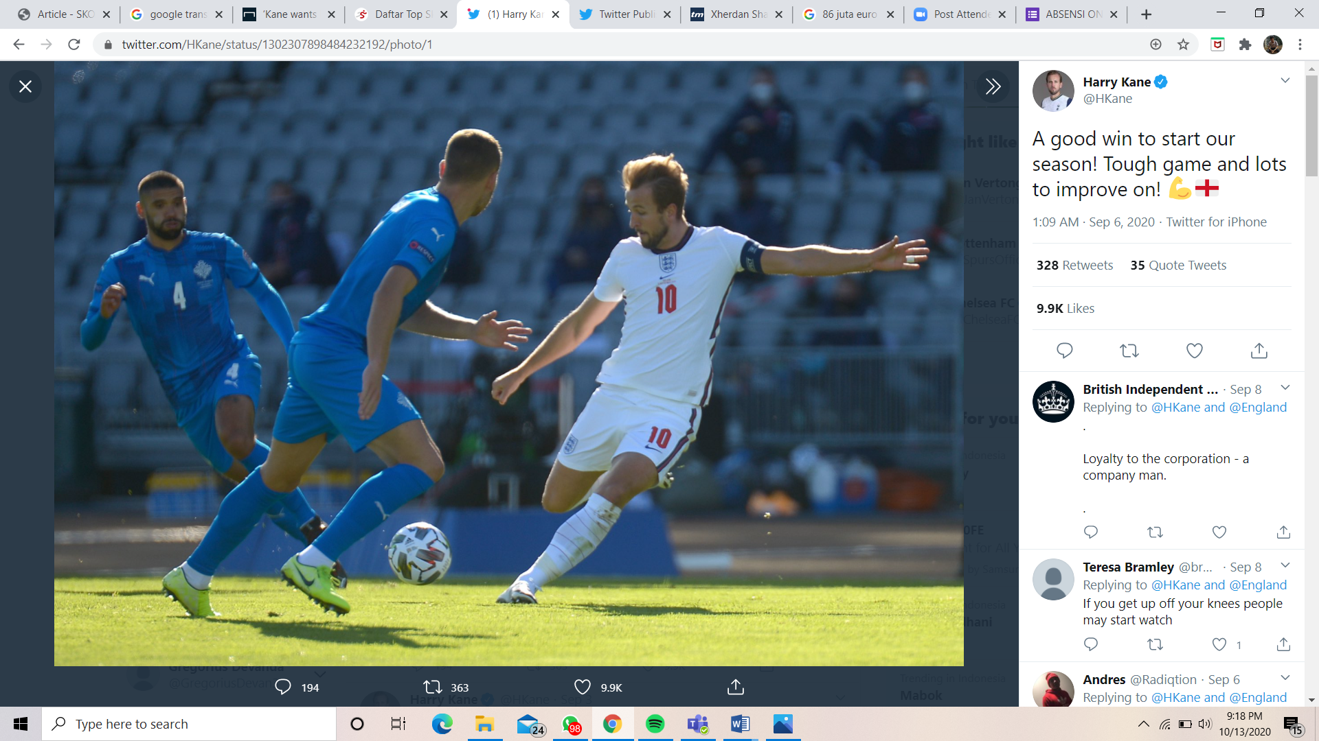 Inggris vs San Marino: Harry Kane Absen, Wayne Rooney Bahagia