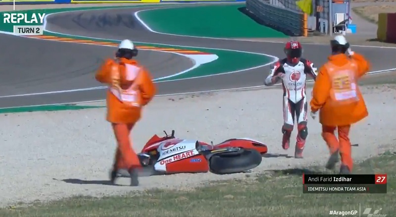 Hasil FP2 Moto2 GP Aragon 2020:  Crash, Andi Gilang Bercokol di Peringkat ke-28