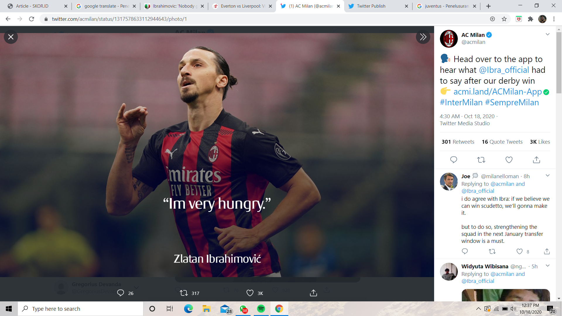 Inter Milan vs AC Milan: Zlatan Ibrahimovic Lapar Kemenangan