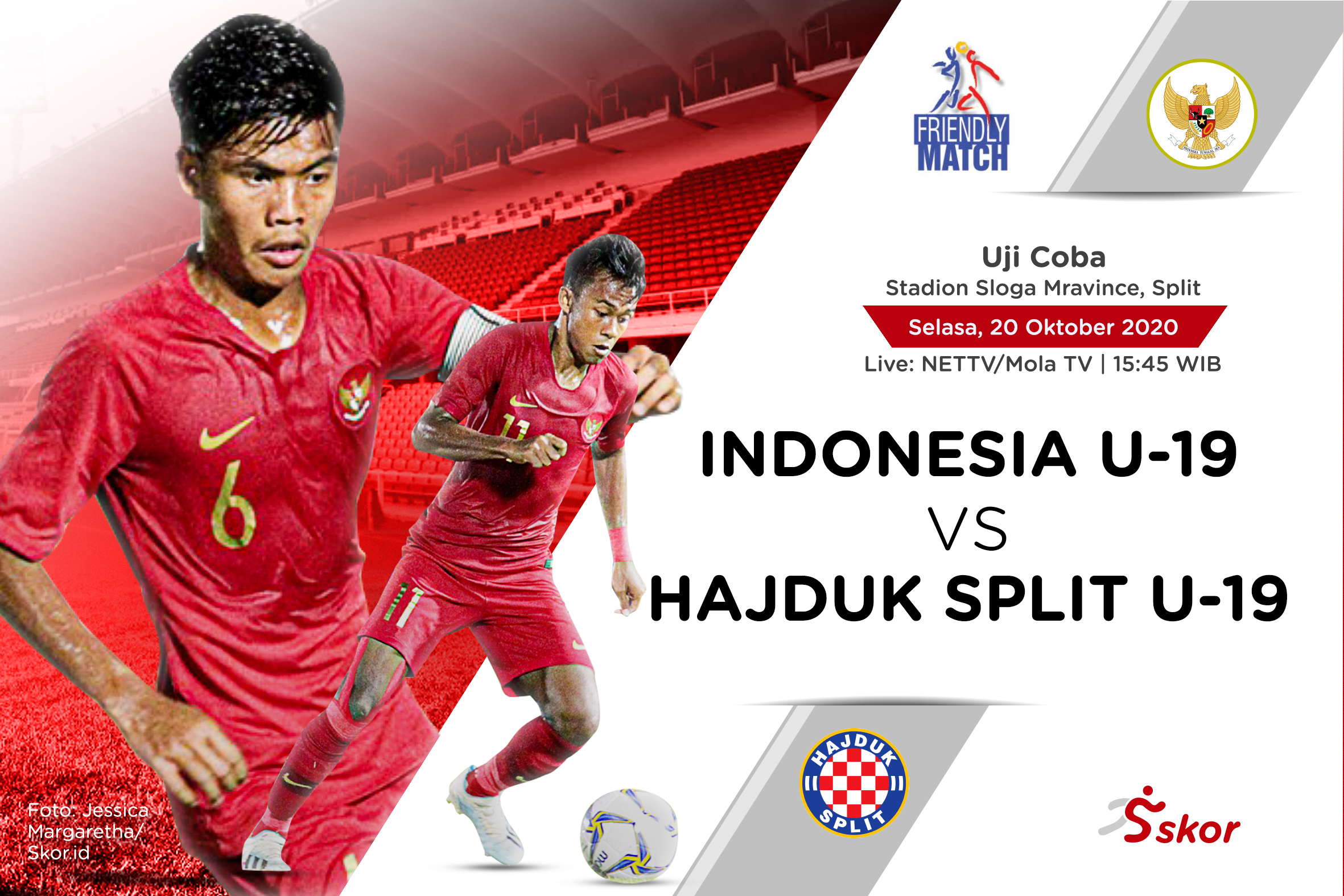 Hasil Babak I Timnas U-19 Indonesia vs Hajduk Split U-19: Bagas Kaffa Bawa Garuda Muda Unggul