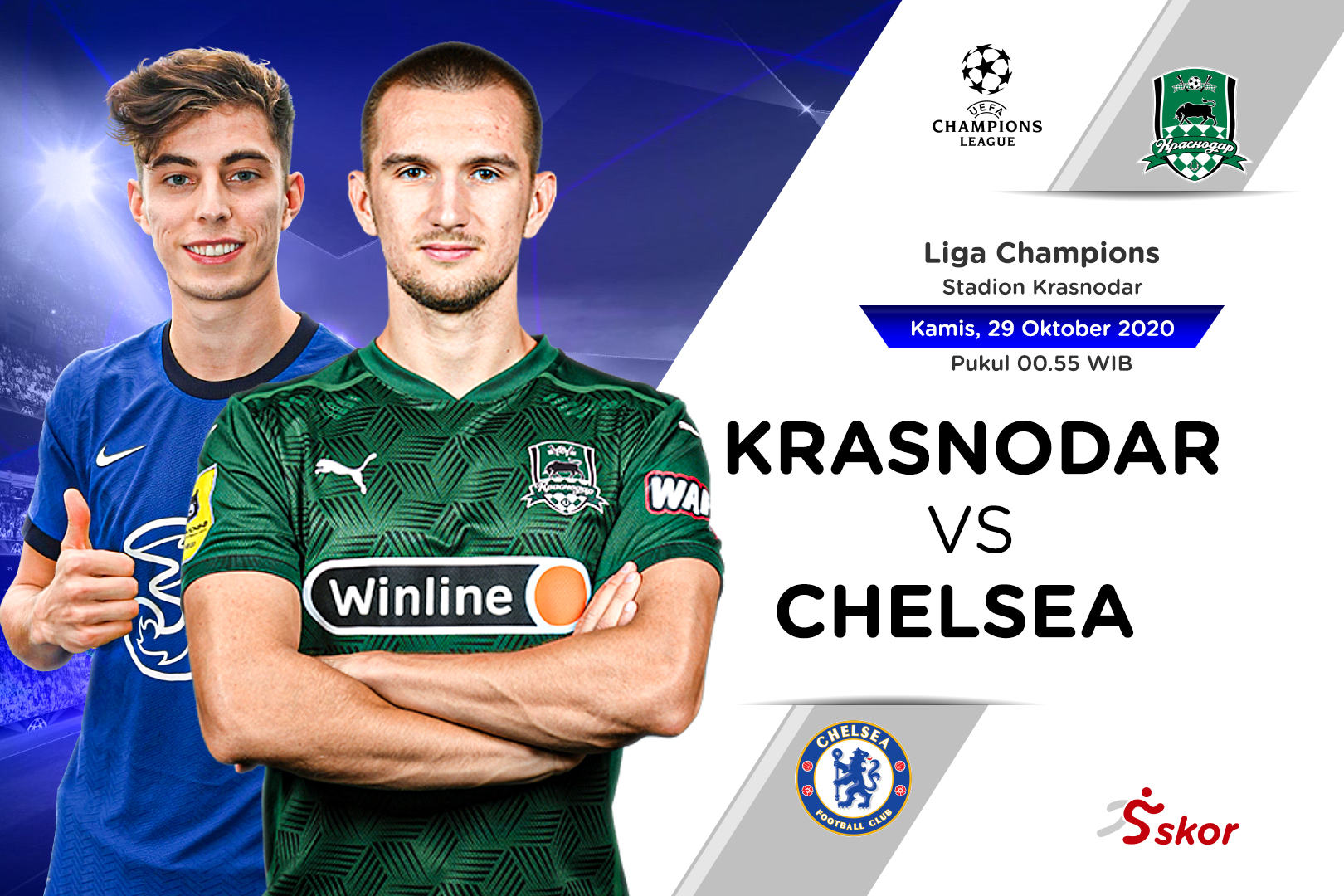 Link Live Streaming Liga Champions: Krasnodar vs Chelsea