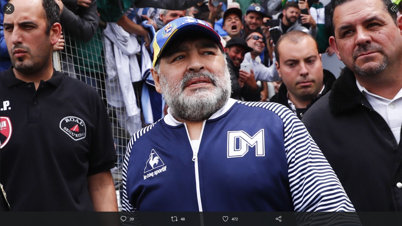 Diego Maradona Jalani Karantina usai Pengawalnya Tunjukkan Gejala Covid-19