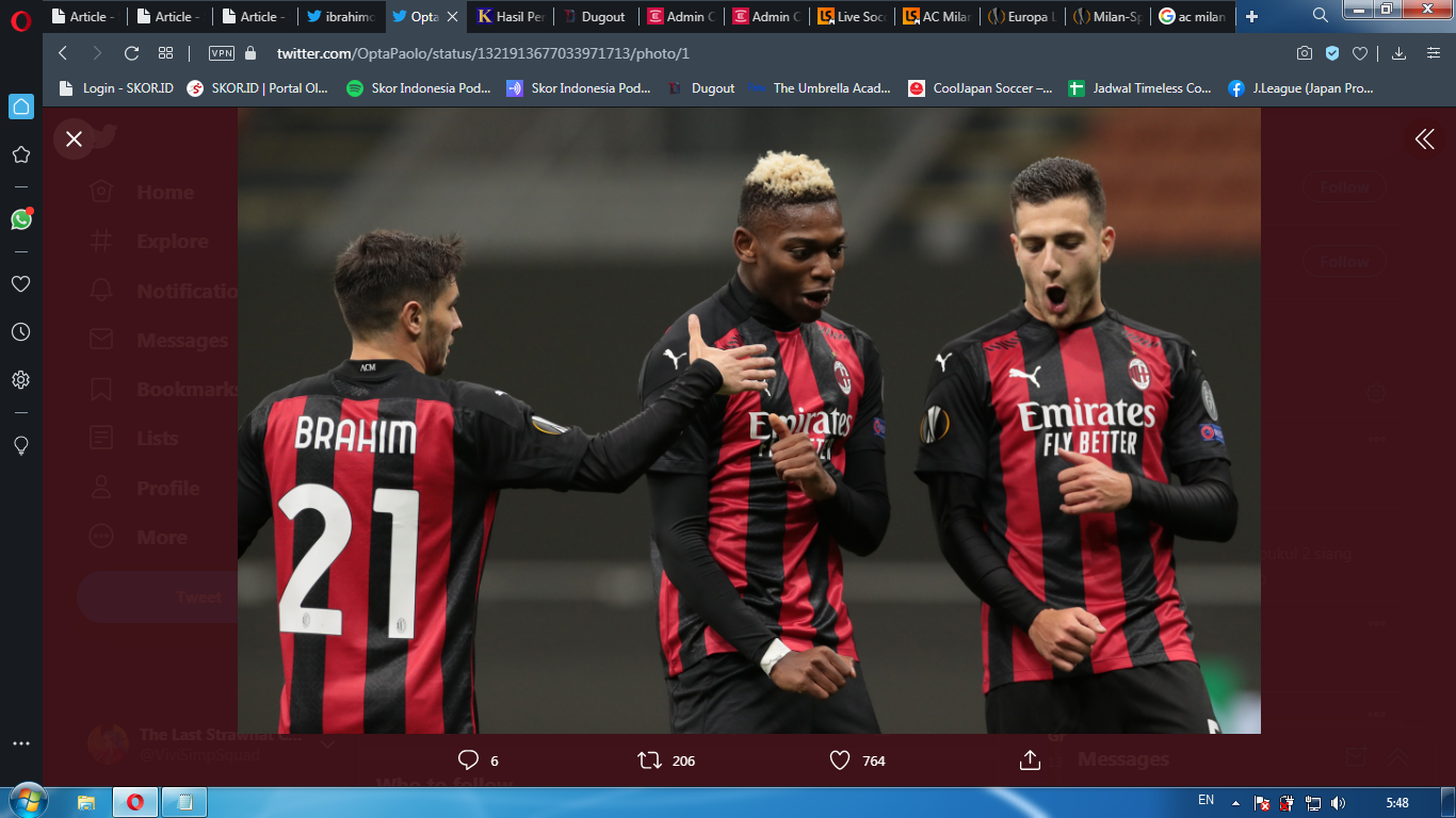 AC Milan, Generasi Trio Pencetak Gol Kelahiran 1999 Pertama di Kompetisi Eropa