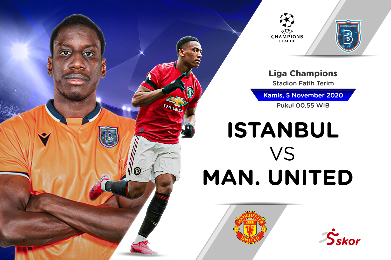 Susunan Pemain Liga Champions: Istanbul Basaksehir vs Manchester United