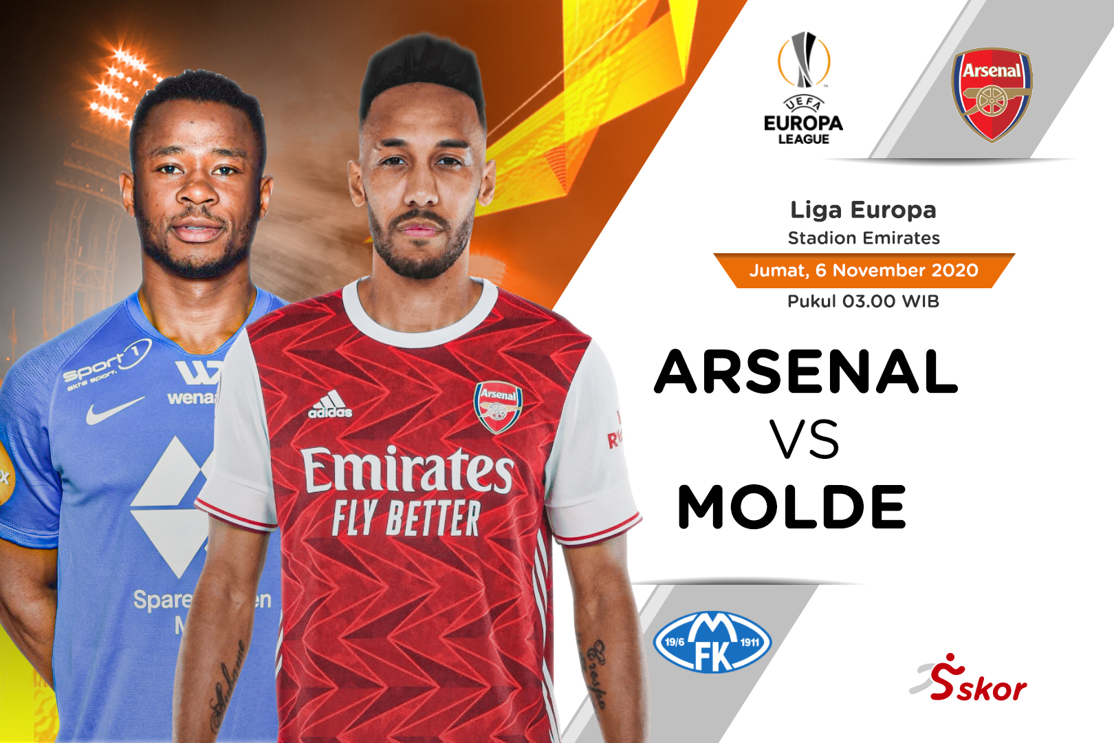 Link Live Streaming Arsenal vs Molde di Liga Europa