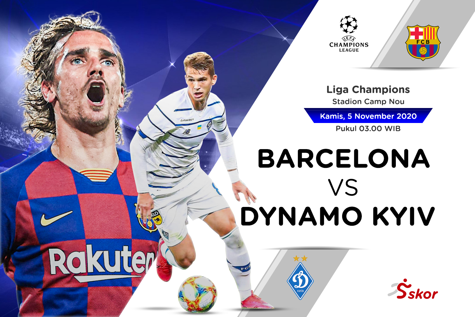 Link Live Streaming Barcelona vs Dynamo Kyiv di Liga Champions