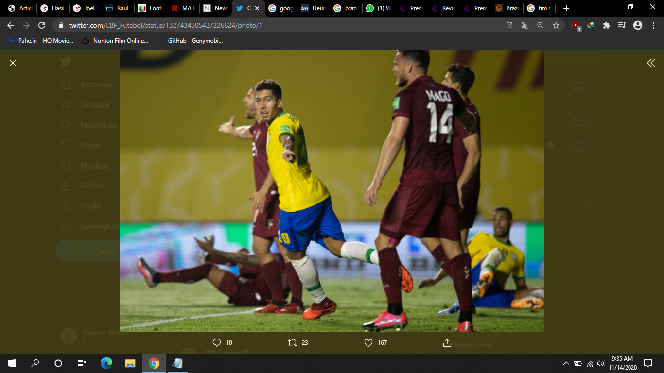 Link Live Streaming Brasil vs Venezuela di Copa America 2021
