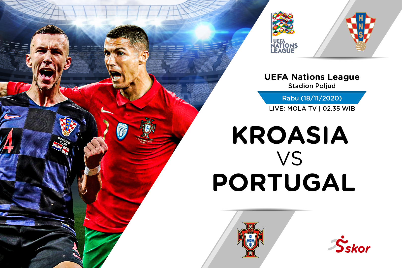 Link Live Streaming Kroasia vs Portugal di UEFA Nations League