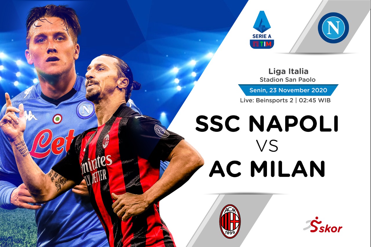 Link Live Streaming Napoli vs AC Milan di Liga Italia
