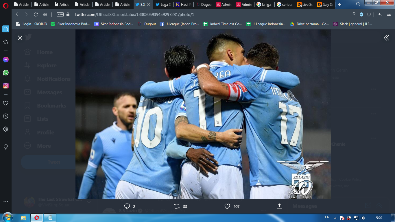 Link Live Streaming Benevento vs Lazio di Liga Italia