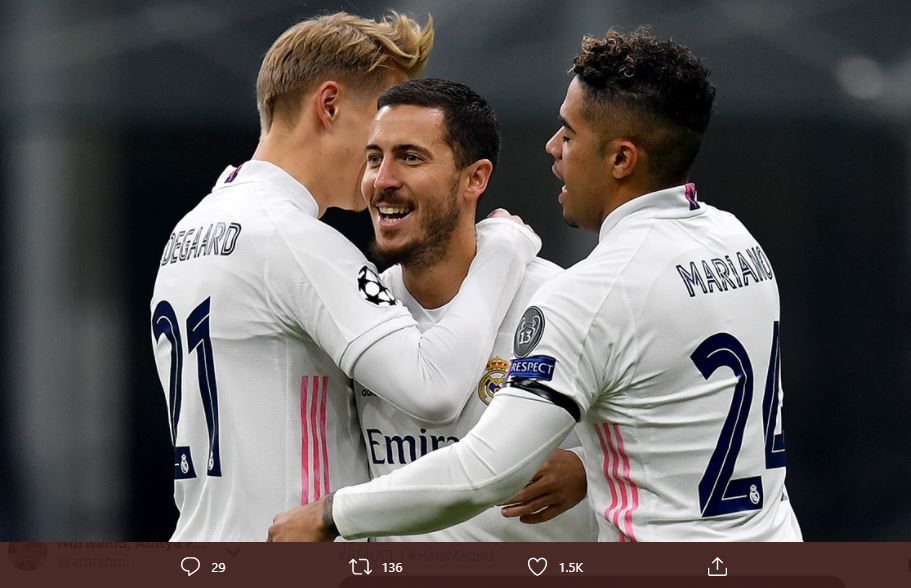 Cetak Gol ke Gawang Inter Milan, Eden Hazard Langsung Ajukan Permintaan ke Real Madrid