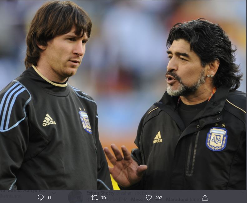 Lionel Messi Angkat Bicara atas Wafatnya Diego Maradona