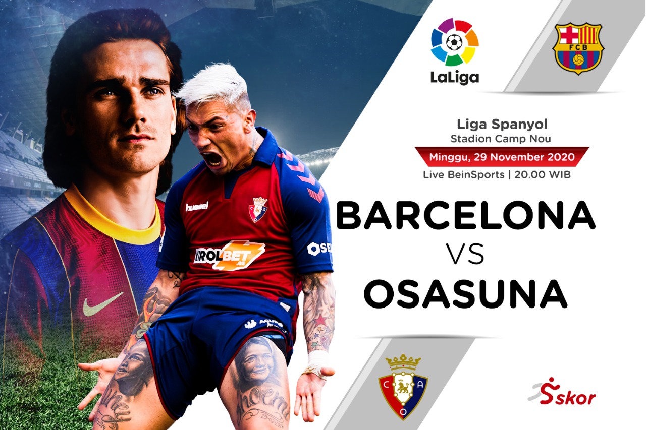 Susunan Pemain Barcelona vs Osasuna: Braithwaite Bantu Messi-Griezmann di Lini Depan