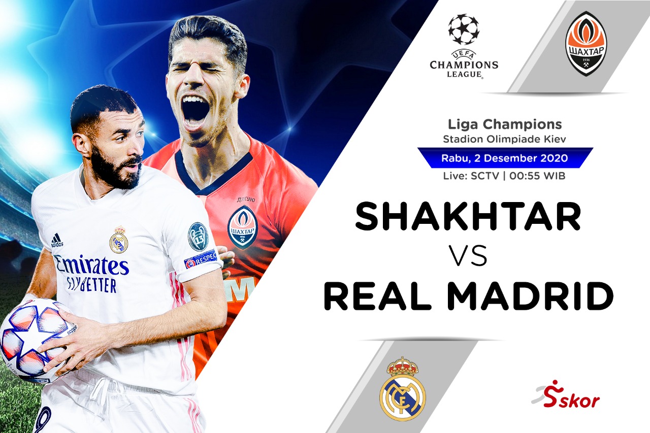 Link Live Streaming Liga Champions: Shakhtar Donetsk vs Real Madrid