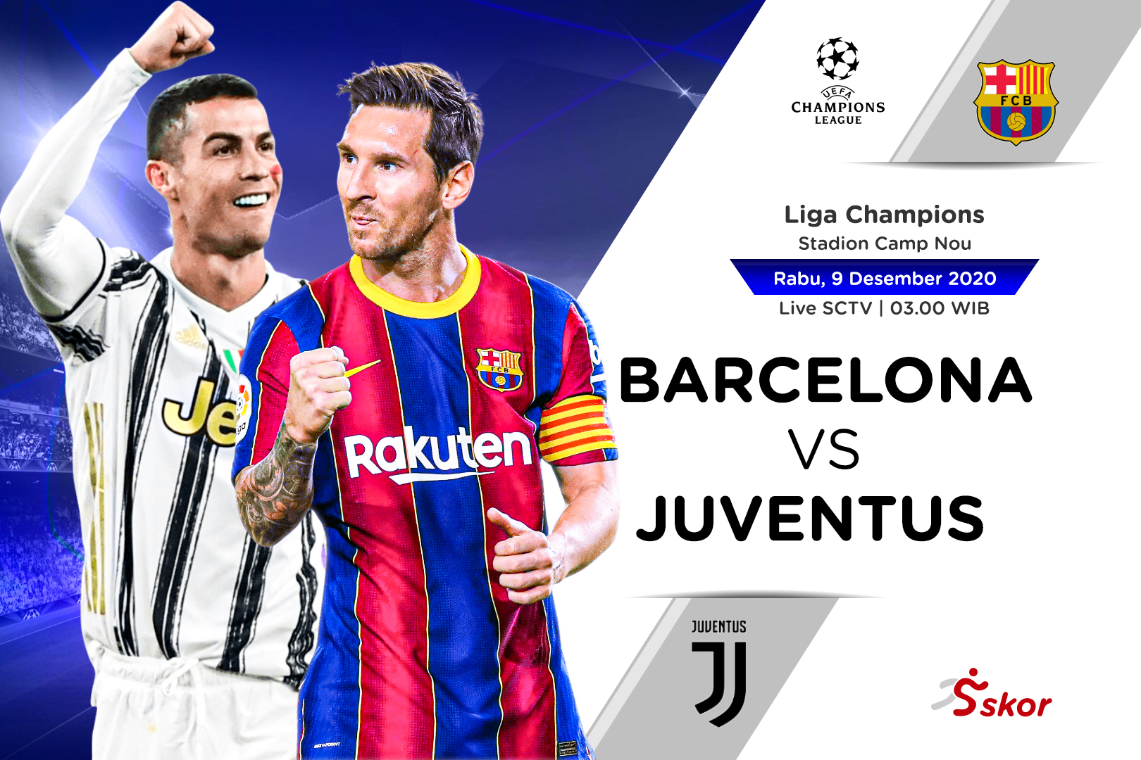 Susunan Pemain Liga Champions: Barcelona vs Juventus