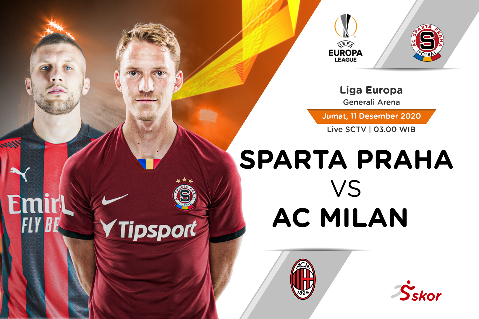 Link Live Streaming Sparta Praha vs AC Milan di Liga Europa