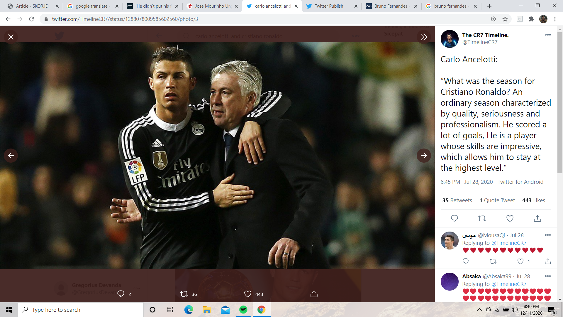 Terungkap, Cara Carlo Ancelotti Bujuk Cristiano Ronaldo Menjadi Penyerang Tengah