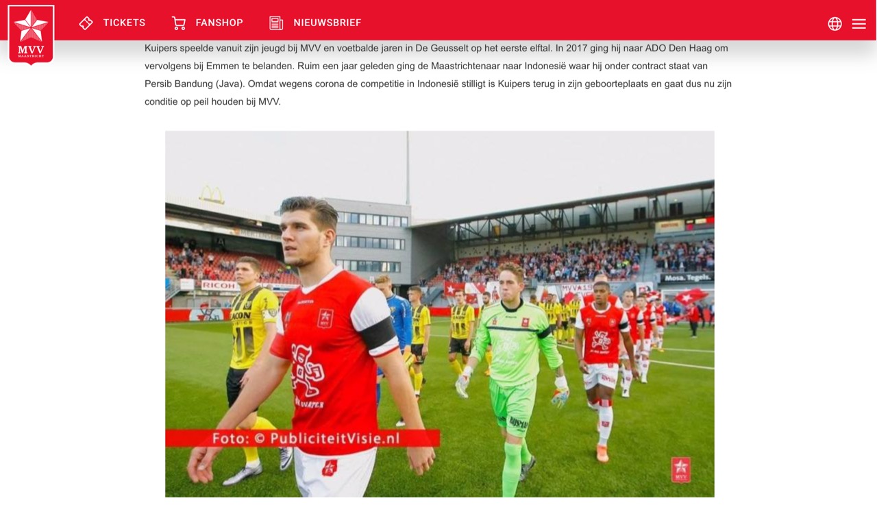Pelatih Persib Peringatkan Nick Kuipers Agar Berhati-hati dalam Berlatih di Klub Belanda