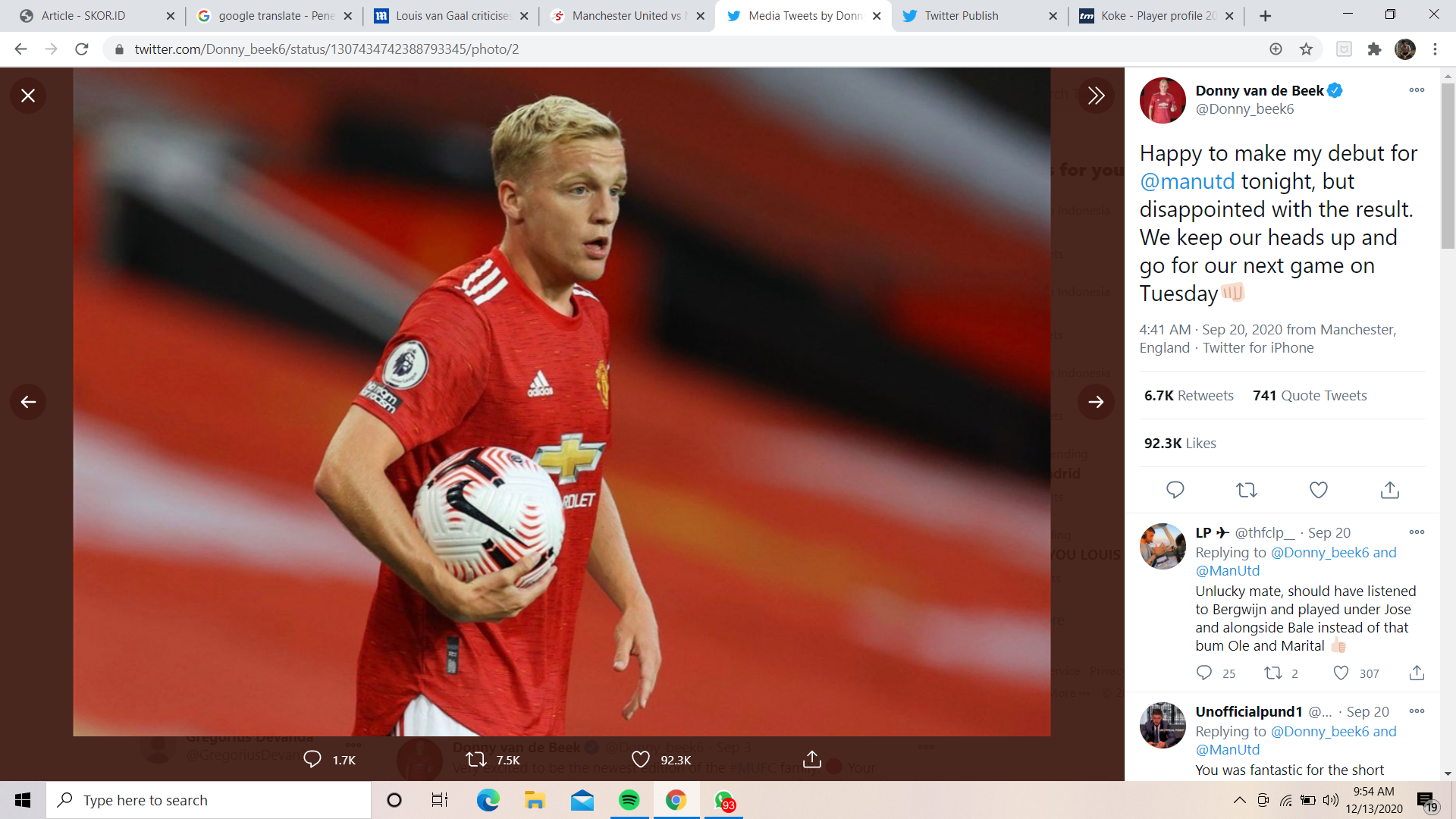 10 Bintang yang Mengalami Masa Sulit di Manchester United, Terbaru Donny van de Beek