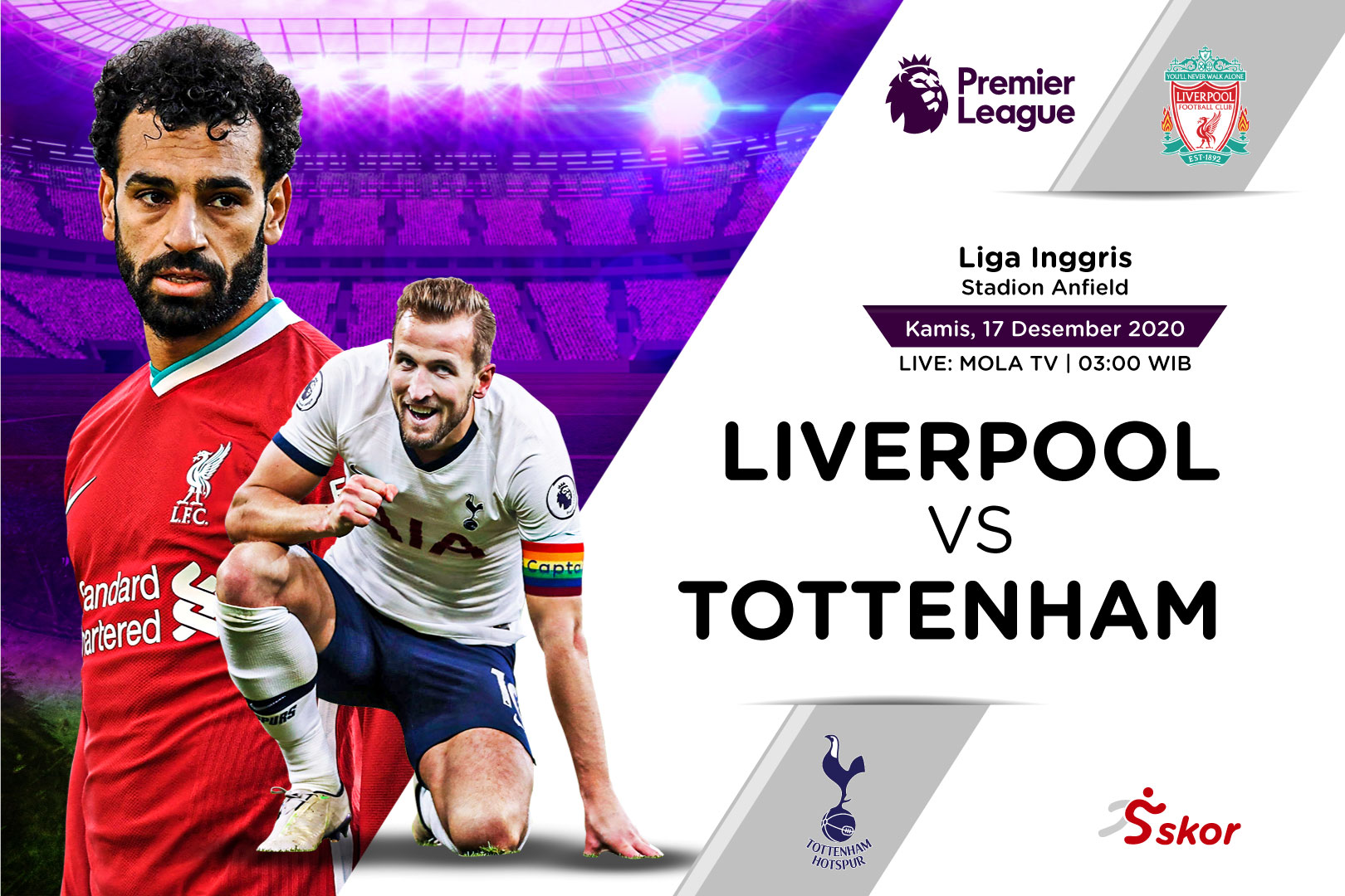 Link Live Streaming Liverpool vs Tottenham Hotspur di Liga Inggris