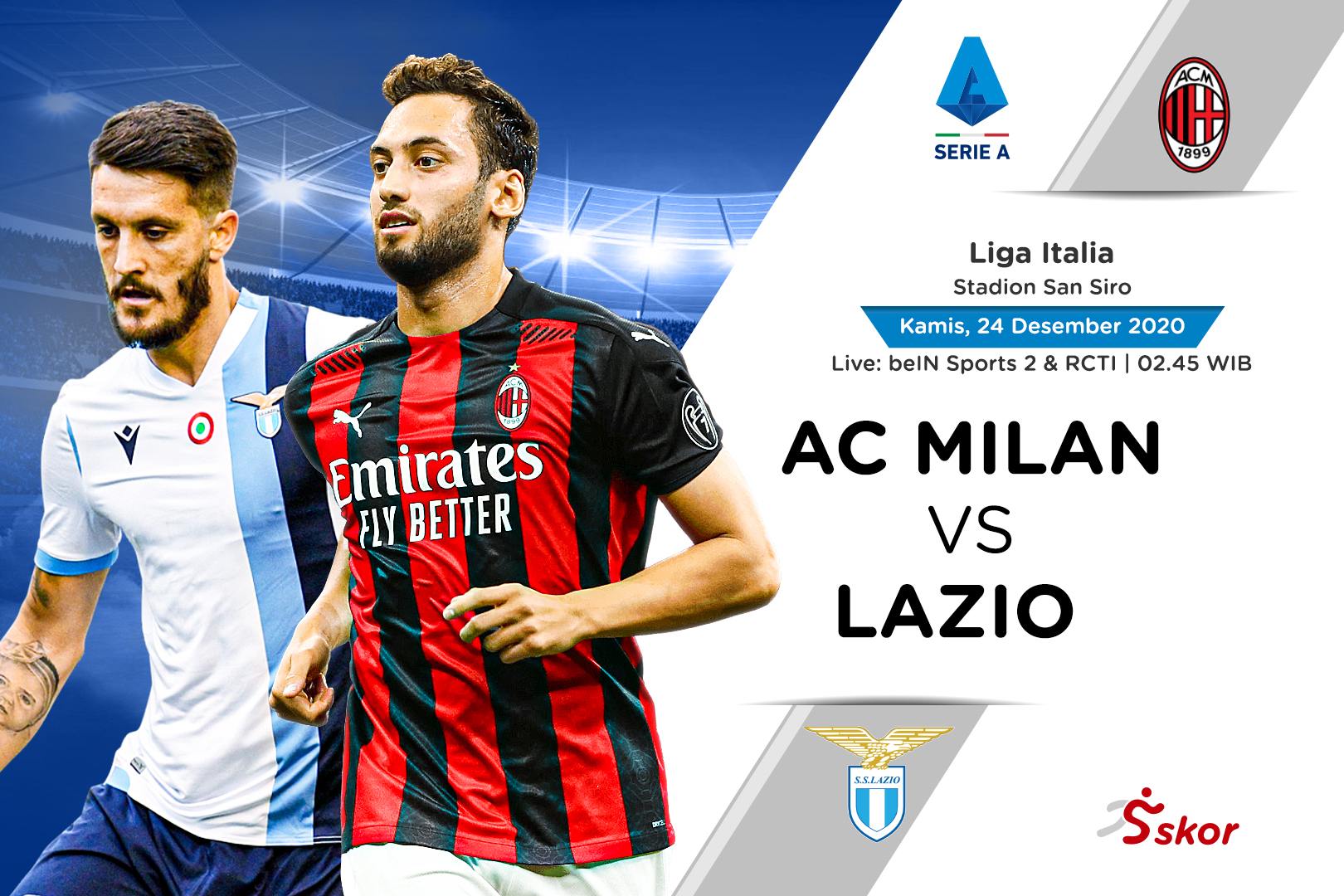 Link Live Streaming AC Milan vs Lazio di Liga Italia