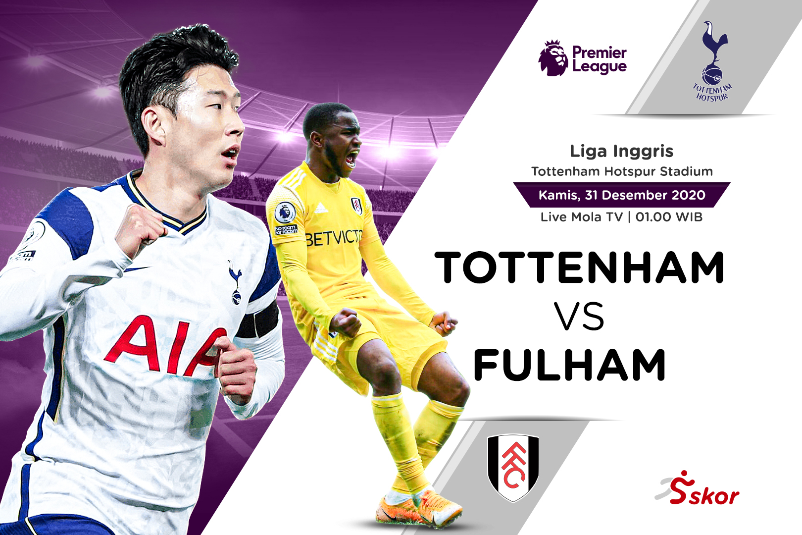Link Live Streaming Tottenham Hotspur vs Fulham di Liga Inggris