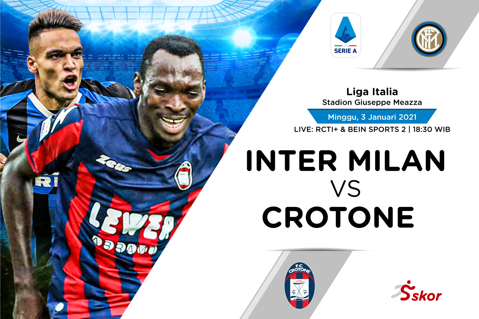 Link Live Streaming Inter Milan vs Crotone di Liga Italia