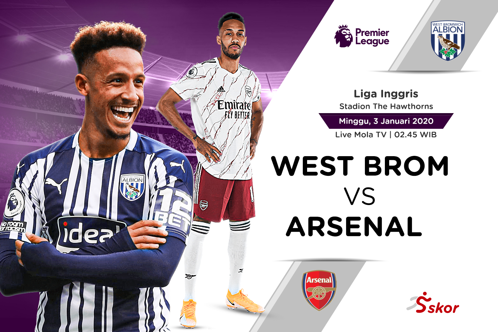 Link Live Streaming West Bromwich Albion vs Arsenal di Liga Inggris