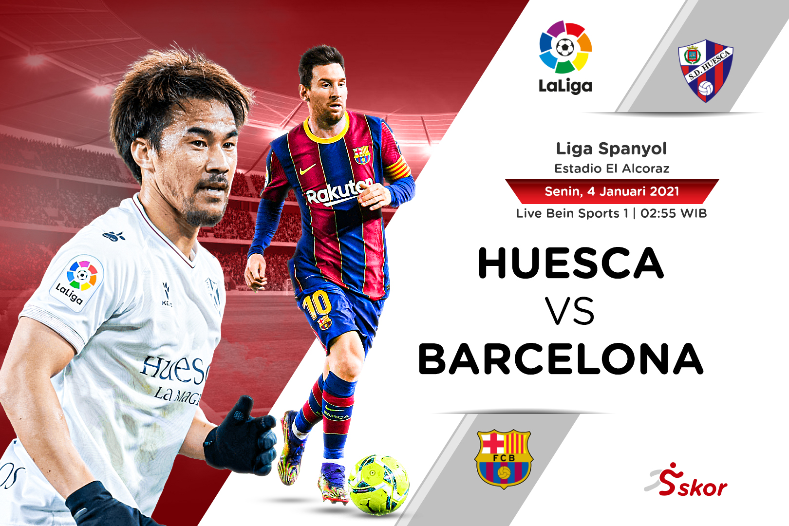 Link Live Streaming Liga Spanyol Huesca vs Barcelona