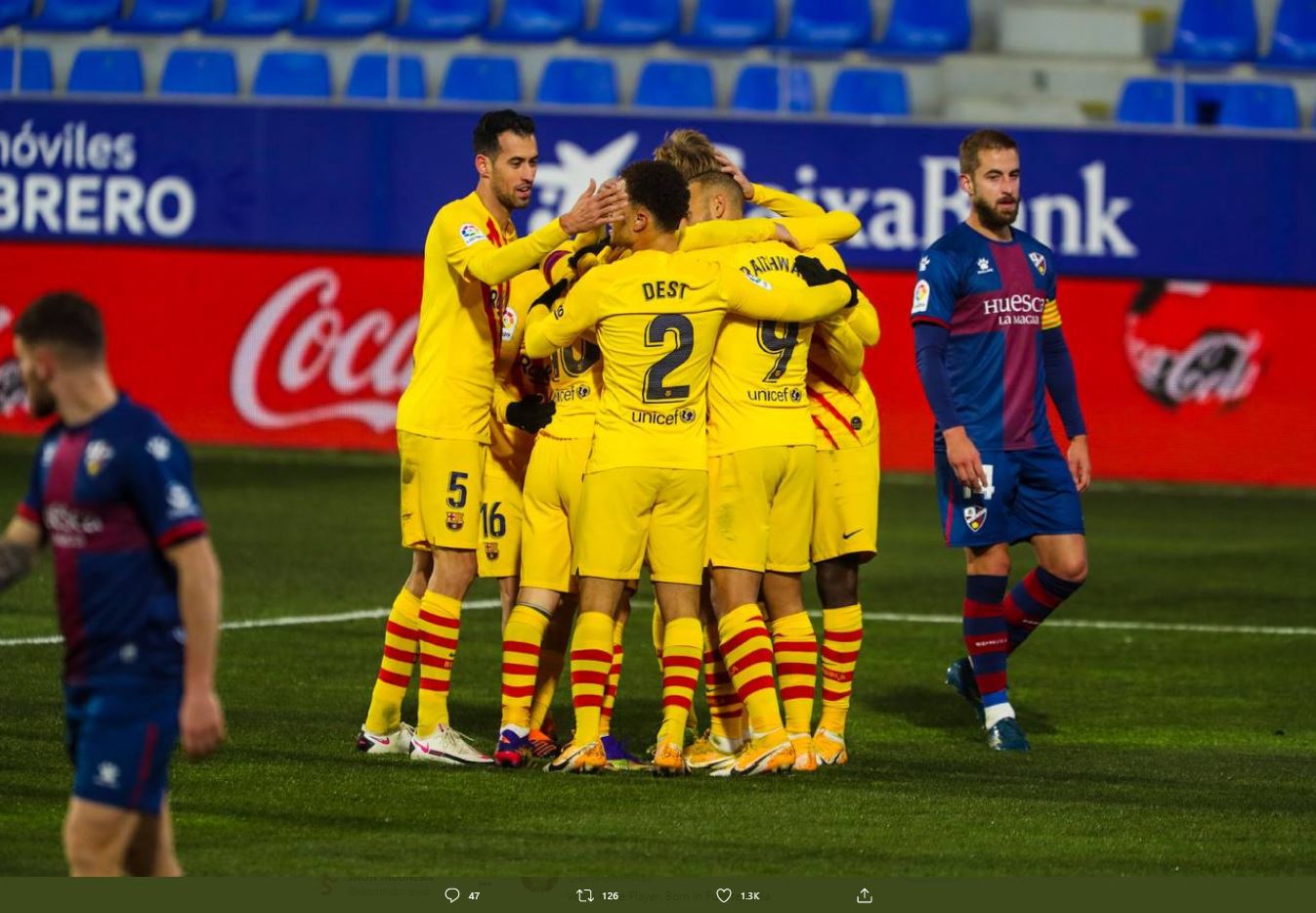 Hasil Liga Spanyol Huesca vs Barcelona: Gol Frankie de Jong Pastikan Kemenangan Barca