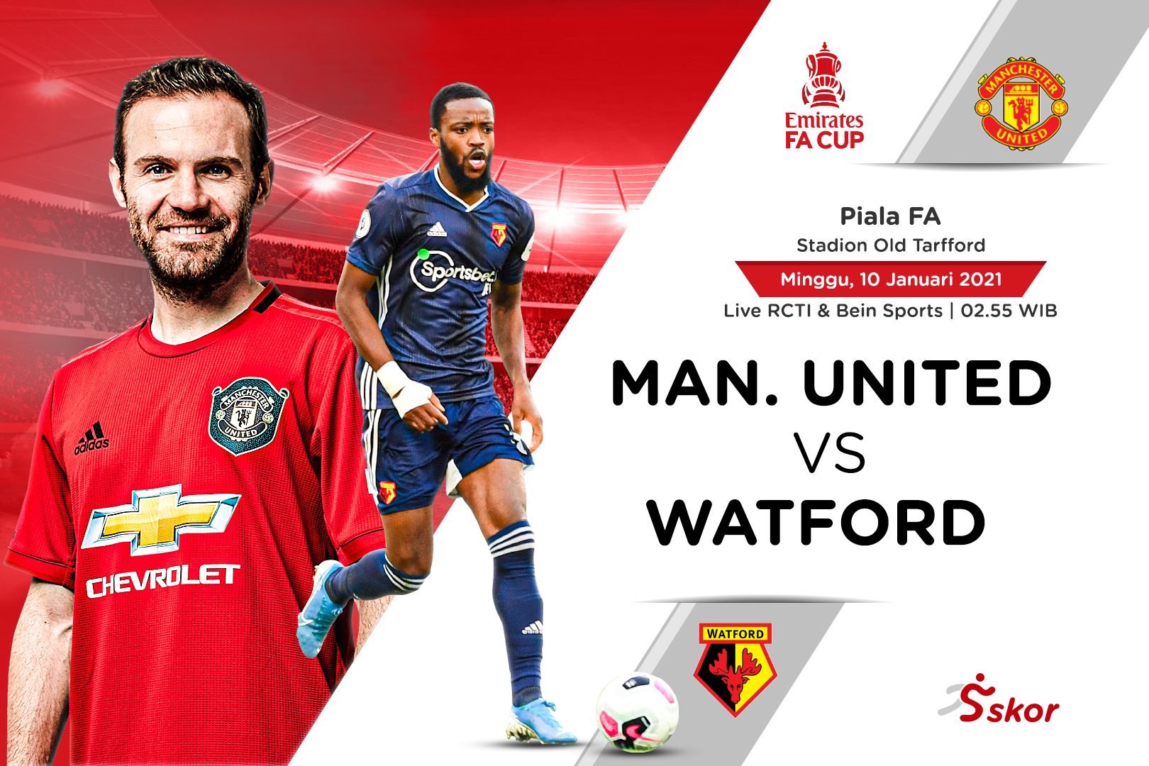 Link Live Streaming Piala FA: Manchester United vs Watford