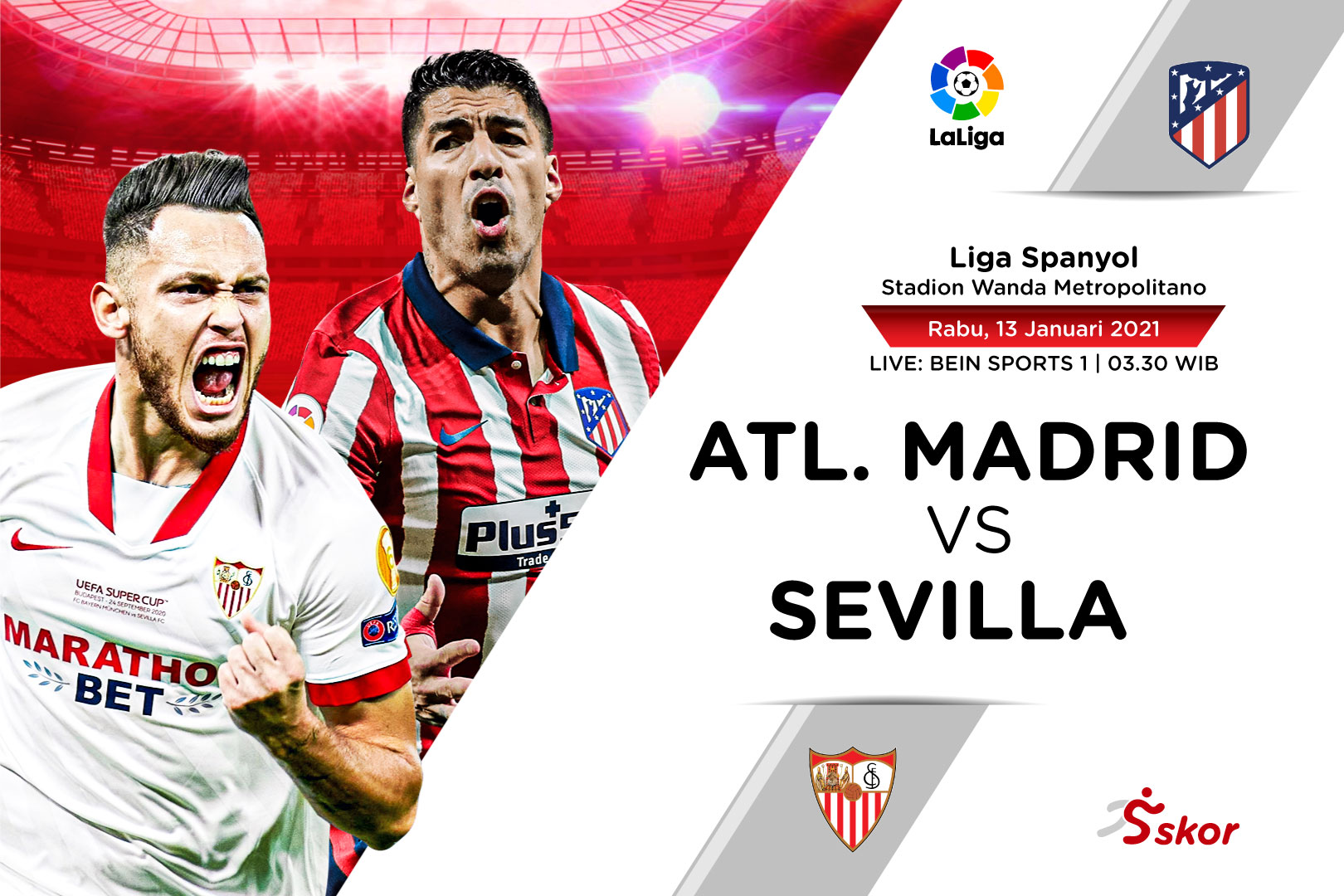 Link Live Streaming Atletico Madrid vs Sevilla di Liga Spanyol