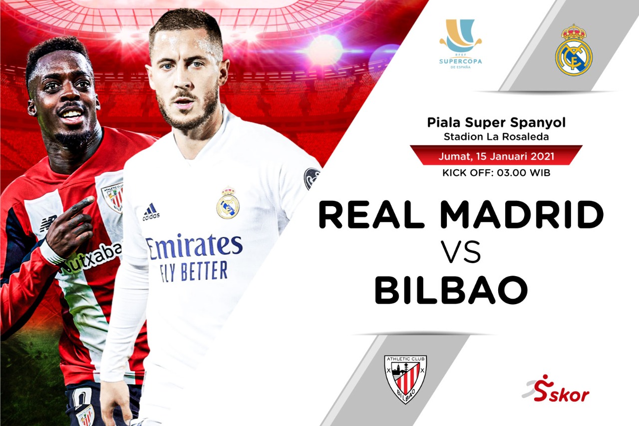 Link Live Streaming Real Madrid vs Athletic Bilbao di Piala Super Spanyol