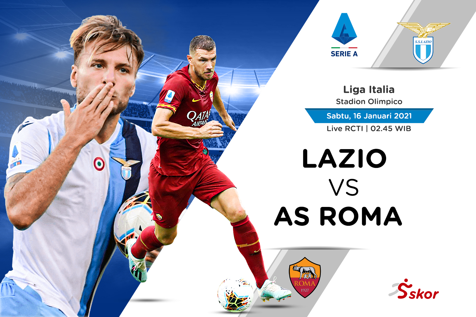 Link Live Streaming Liga Italia: Lazio vs AS Roma