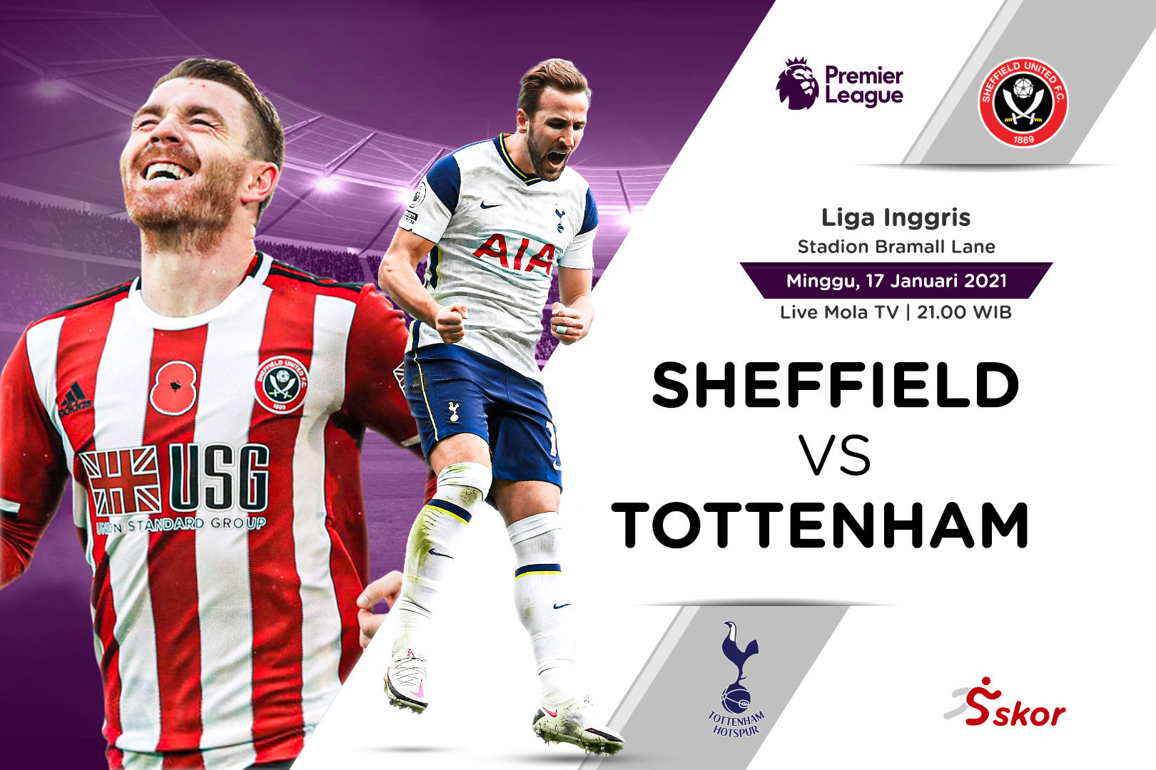 Link Live Streaming Sheffield United vs Tottenham Hotspur di Liga Inggris