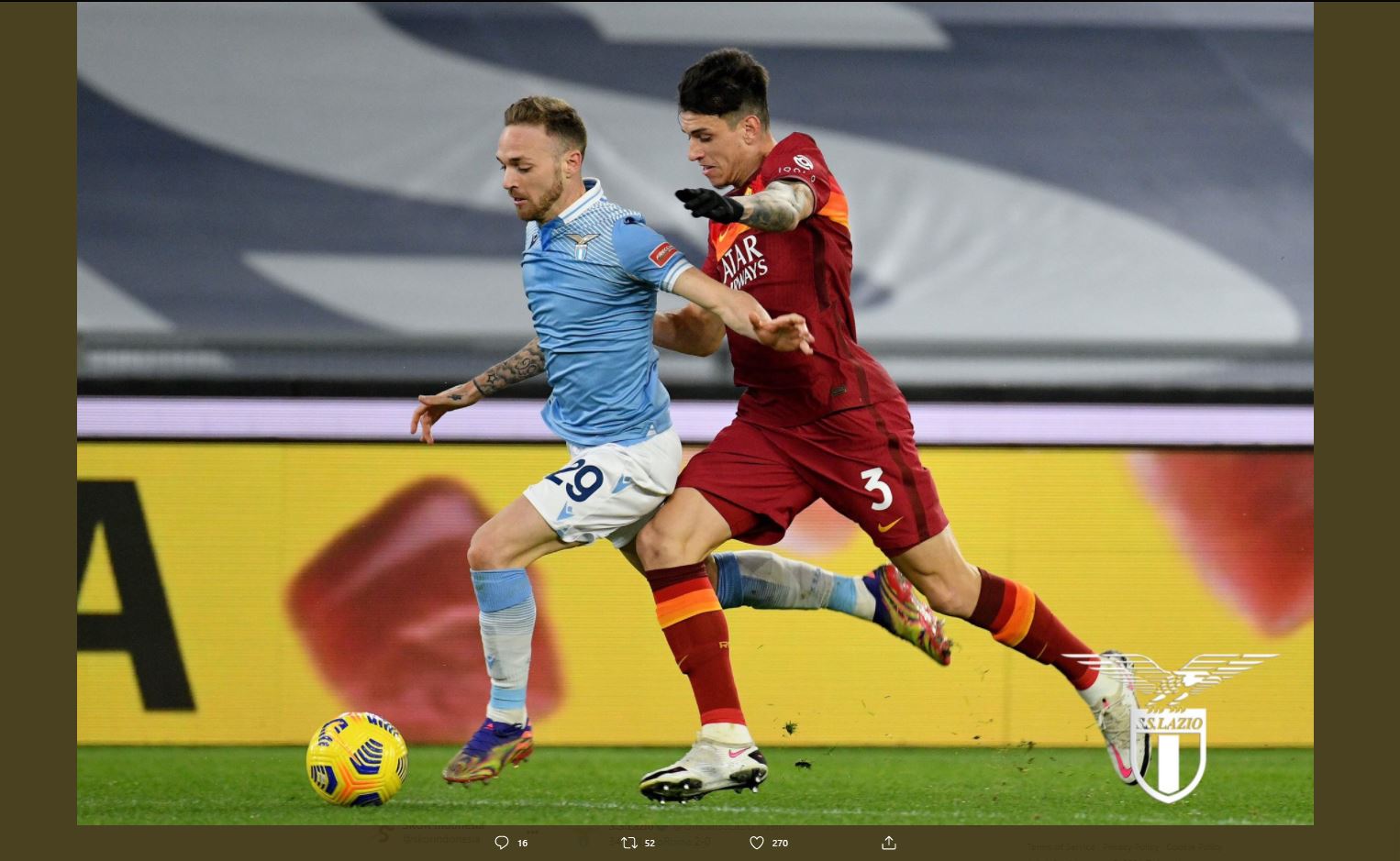Pelatih AS Roma Sesalkan Beri Lazio 2 Gol Secara Cuma-Cuma