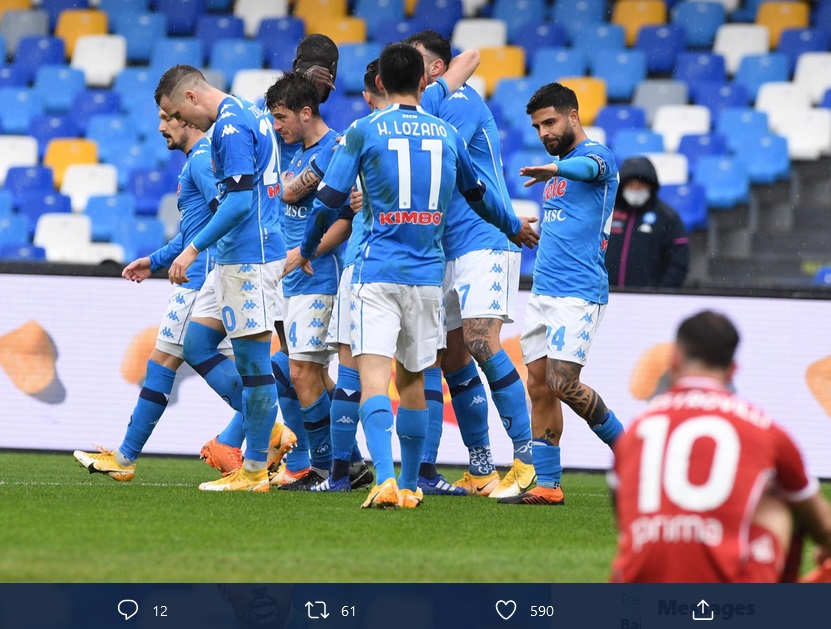 Hasil Liga Italia: Lorenzo Insigne Cetak Brace, Napoli Babat Fiorentina 6-0