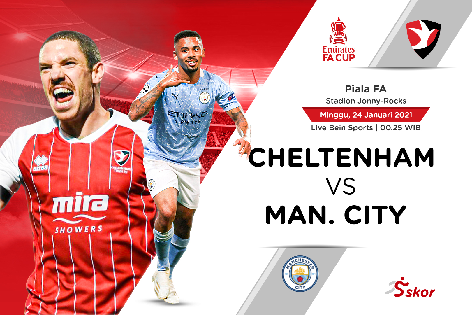 Link Live Streaming Piala FA: Cheltenham Town vs Manchester City