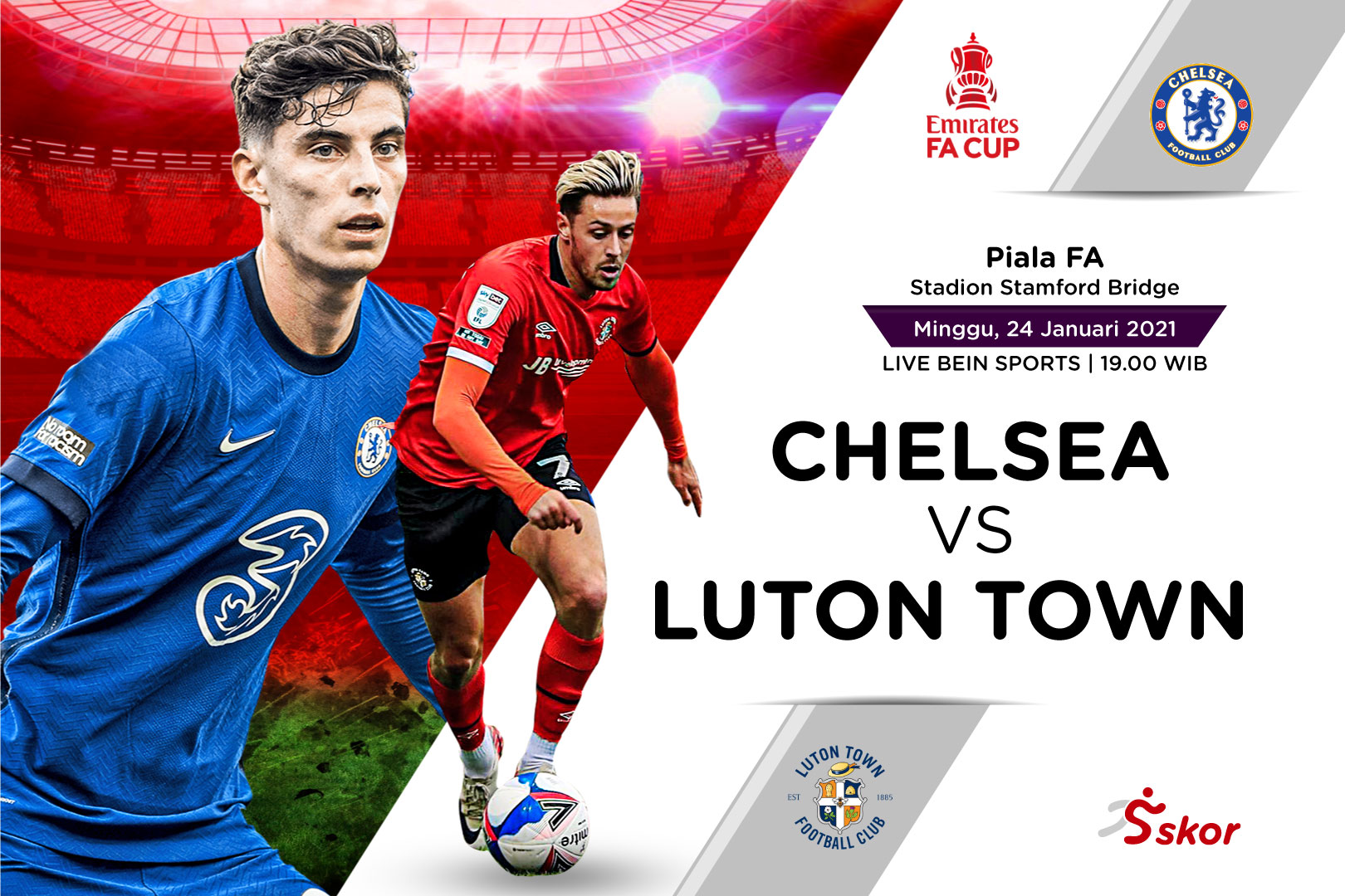 Link Live Streaming Piala FA: Chelsea vs Luton Town