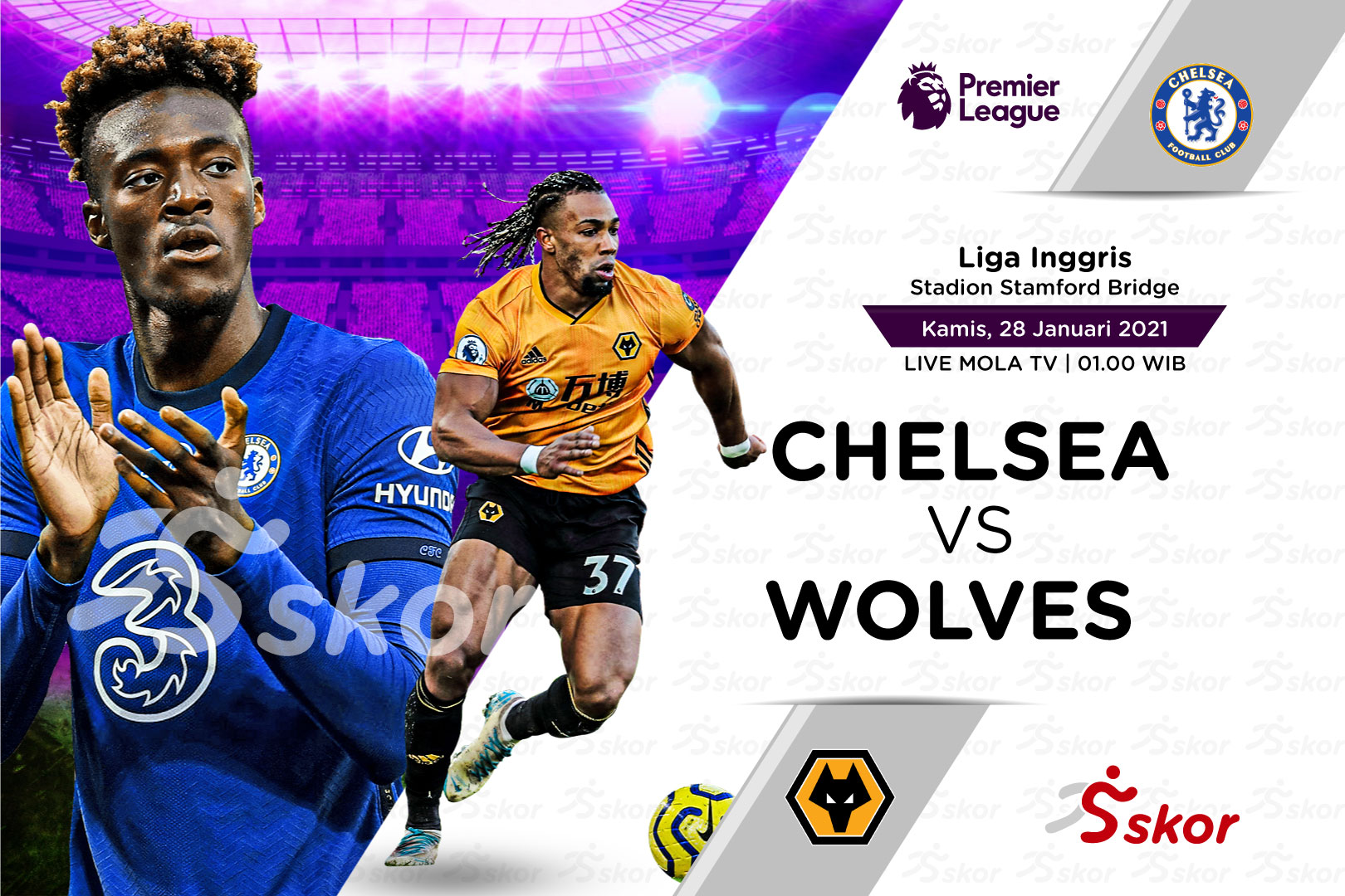 Link Live Streaming Liga Inggris: Chelsea vs Wolverhampton Wanderers