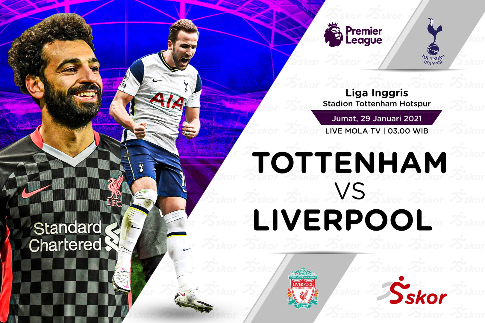 Link Live Streaming Liga Inggris: Tottenham Hotspur vs Liverpool