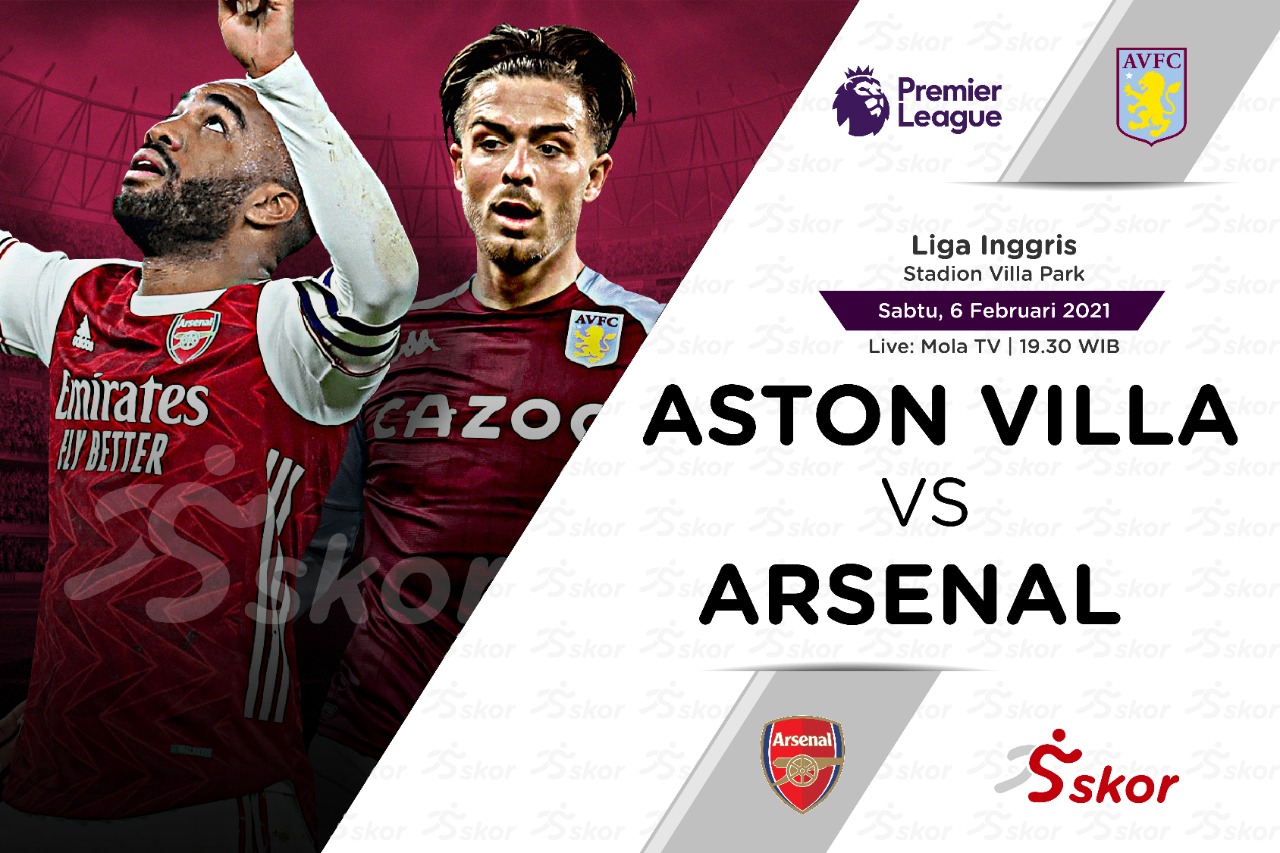 Link Live Streaming Aston Villa vs Arsenal di Liga Inggris