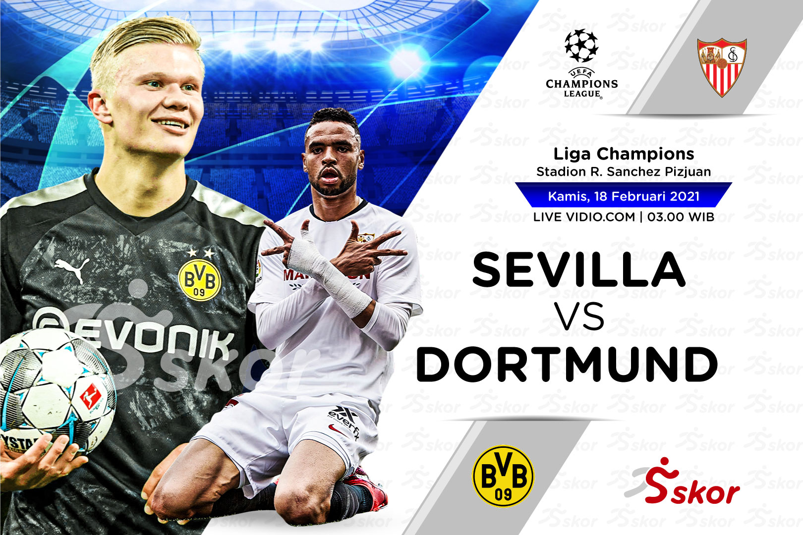 Link Live Streaming Sevilla vs Borussia Dortmund di Liga Champions