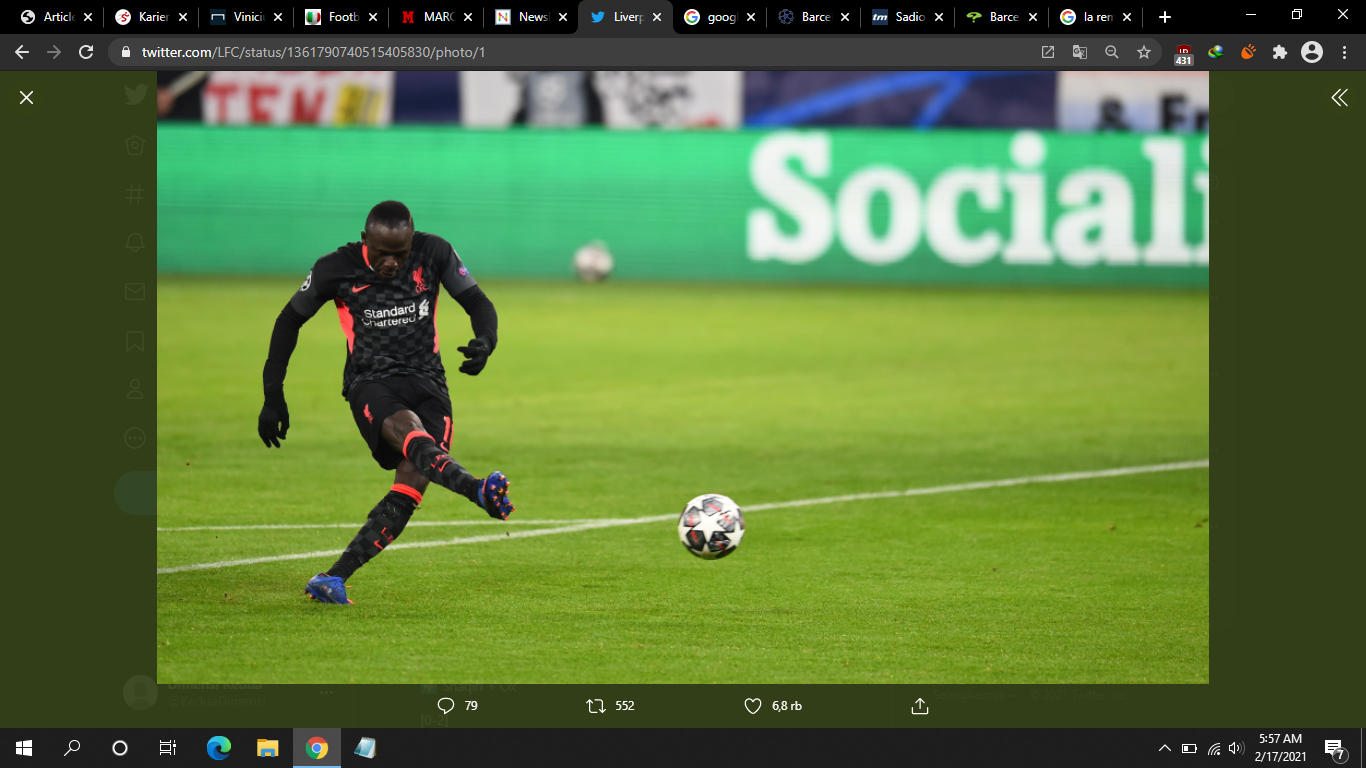 Cetak 20 Gol untuk Liverpool di Ajang Eropa, Sadio Mane Susul 4 Pemain