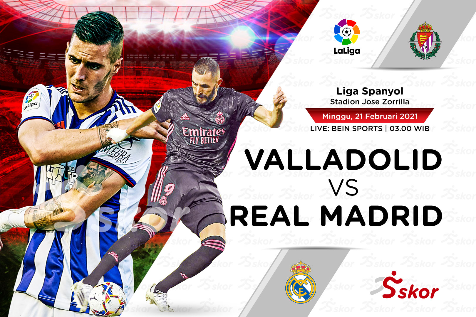 Link Live Streaming Real Valladolid vs Real Madrid di Liga Spanyol