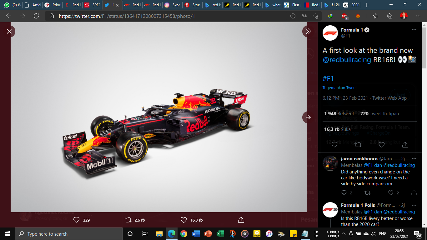 Red Bull Racing Launching Mobil untuk F1 2021, Klaim Bisa Saingi Mercedes