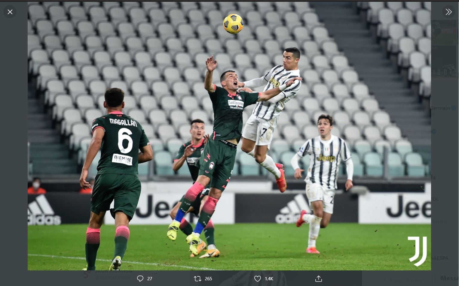 Hasil Juventus vs Crotone: Brace Cristiano Ronaldo Bawa Si Nyonya Tua Raih Kemenangan
