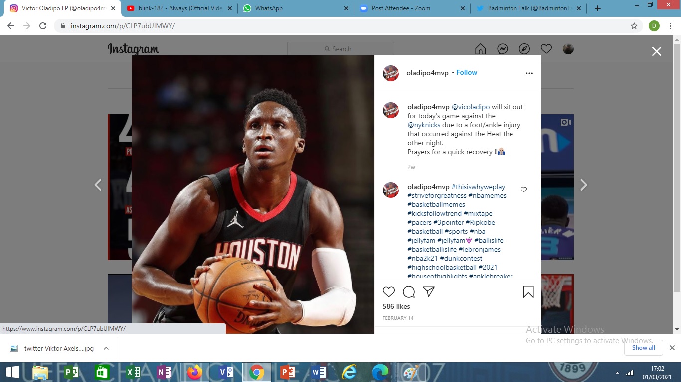 Victor Oladipo Tolak Perpanjangan Kontrak dari Houston Rockets