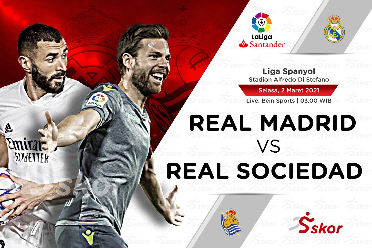 Link Live Streaming Liga Spanyol: Real Madrid vs Real Sociedad