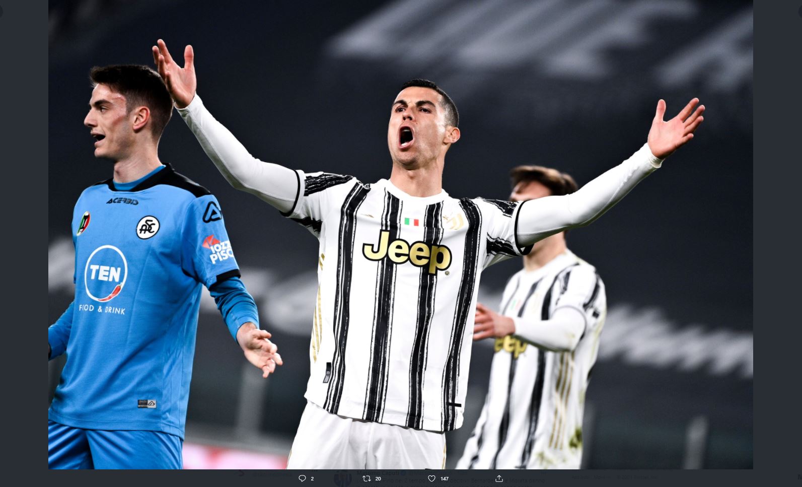 Bobol Gawang Spezia Rekor Gol Cristiano Ronaldo Terjaga